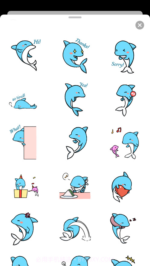 AnimatedBlueDolphinSticker截图2