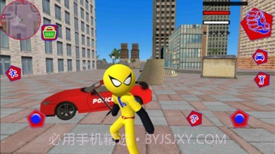 警察火柴人绳索英雄截图1