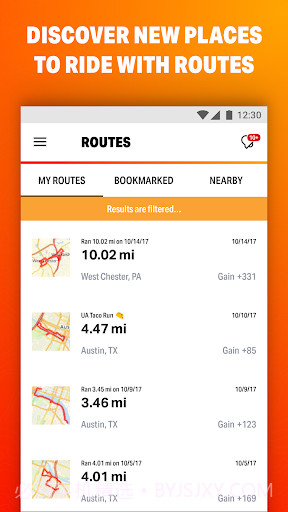 MapMyRide+ GPS自行车记录截图1
