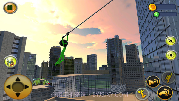 绿火柴人绳索英雄截图1