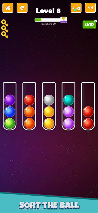 球颜色排序谜游戏截图2