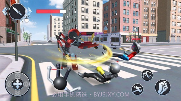 火柴蜘蛛英雄城市奔跑截图1 火柴蜘蛛英雄城市奔跑截图1